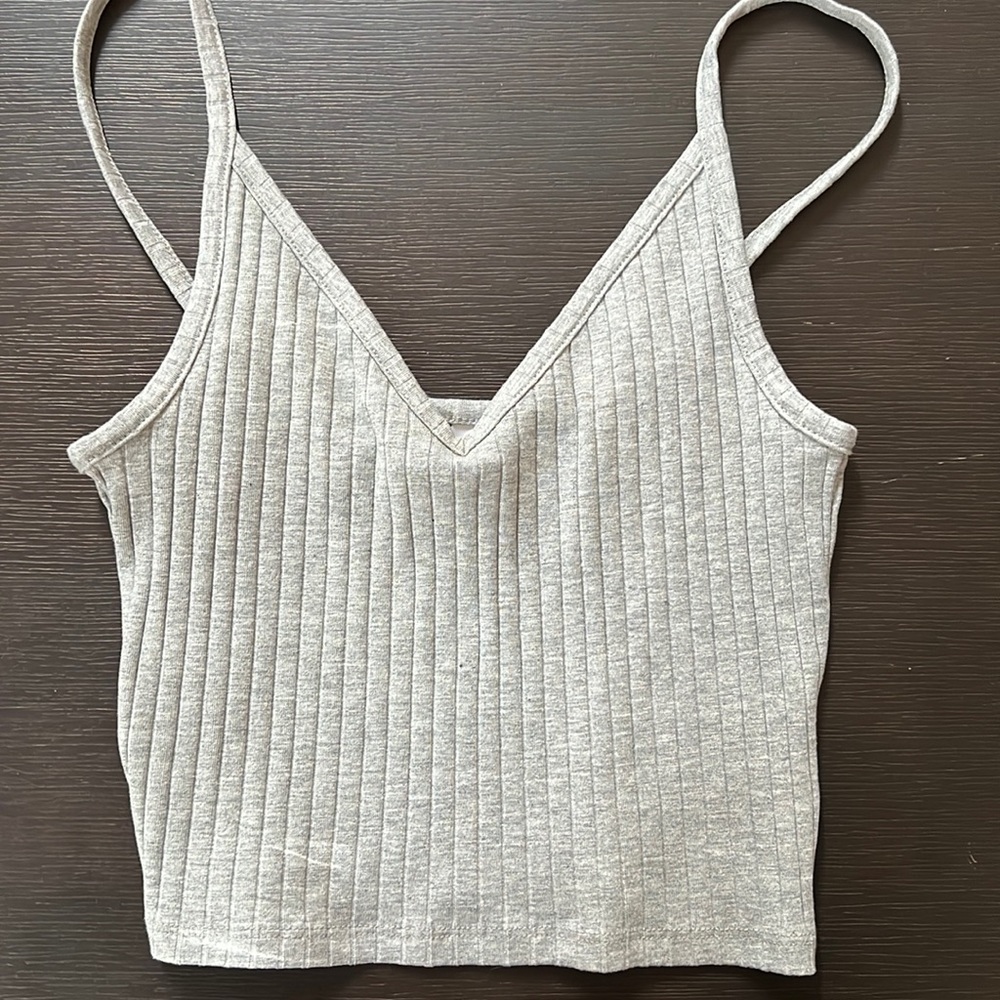 Gray crop top